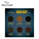 AK Interactive - Dense Acrylics Set - Intense Leather And Shadows Colors