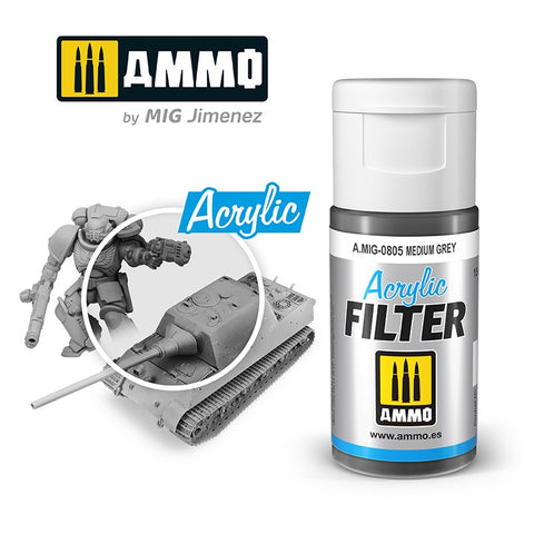 Ammo by MIG -  Acrylic Filter - Medium Grey