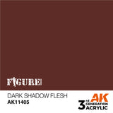 AK Interactive - 3 Gen Figures Acrylics - Dark Shadow Flesh 17ml