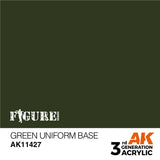 AK Interactive - 3 Gen Figures Acrylics - Green Uniform Base  17ml