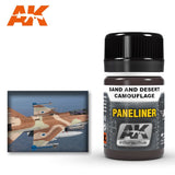 AK Interactive - Weathering Products - Paneliner for Sand and Desert Camouflage 35ml