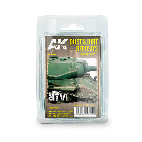 Ak Interactive - Weathering Sets  - Dust And Dirt Deposits Weathering Set