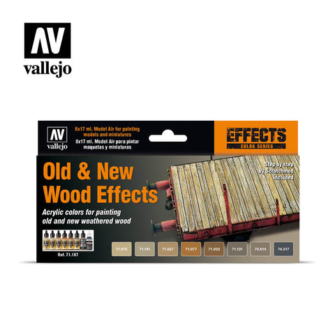 Vallejo - Model Air - Effects 8 Colour Set Old And New Wood Effects by Scratchmod 17ml