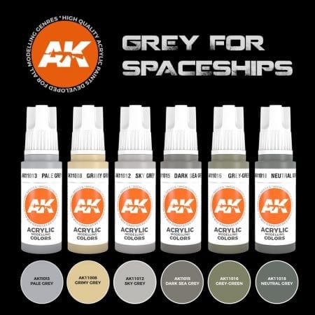 AK Interactive - 3 Gen Sets - Grey For Spaceships