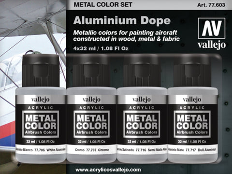 Vallejo - Metal Colour - Aluminium Dope 4 Colour Acrylic Paint Set